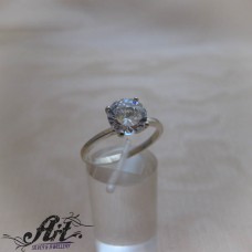 Сребърен дамски пръстен с циркони R-984